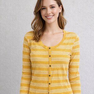Arizona Jean Company Mustard Striped Button-Down Shirt